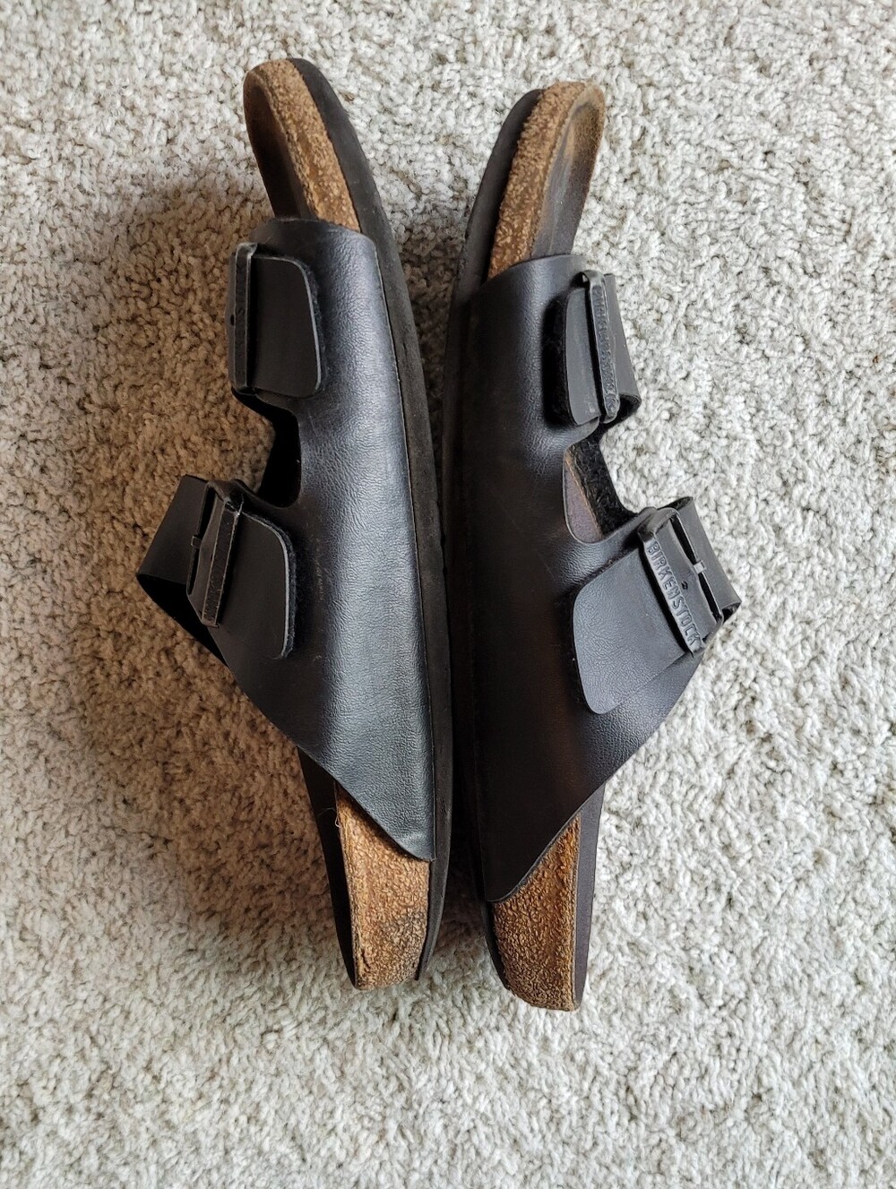 Birkenstock Sandals Black Leather Size 43